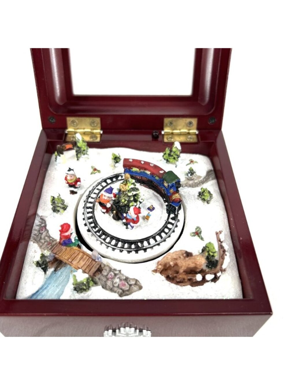 Mr Christmas Animated Music Box Miniature Nativity Scene Train Plays Music Works